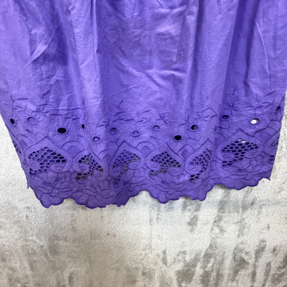 Venus Purple Boho Eyelet Lace Crochet Tunic Sz 14 Cottagecore Hippie Coastal - Picture 4 of 9